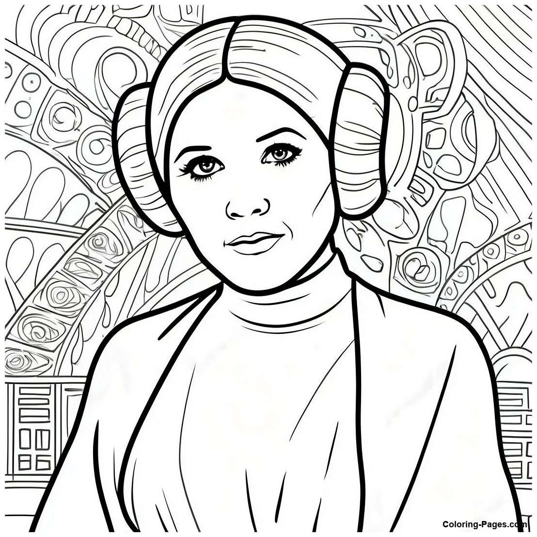 Princess Leia Coloring Page | Coloring-Pages.com