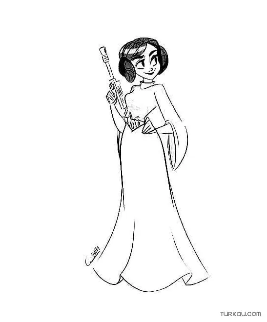 Star Wars Princess Leia Coloring Page » Turkau