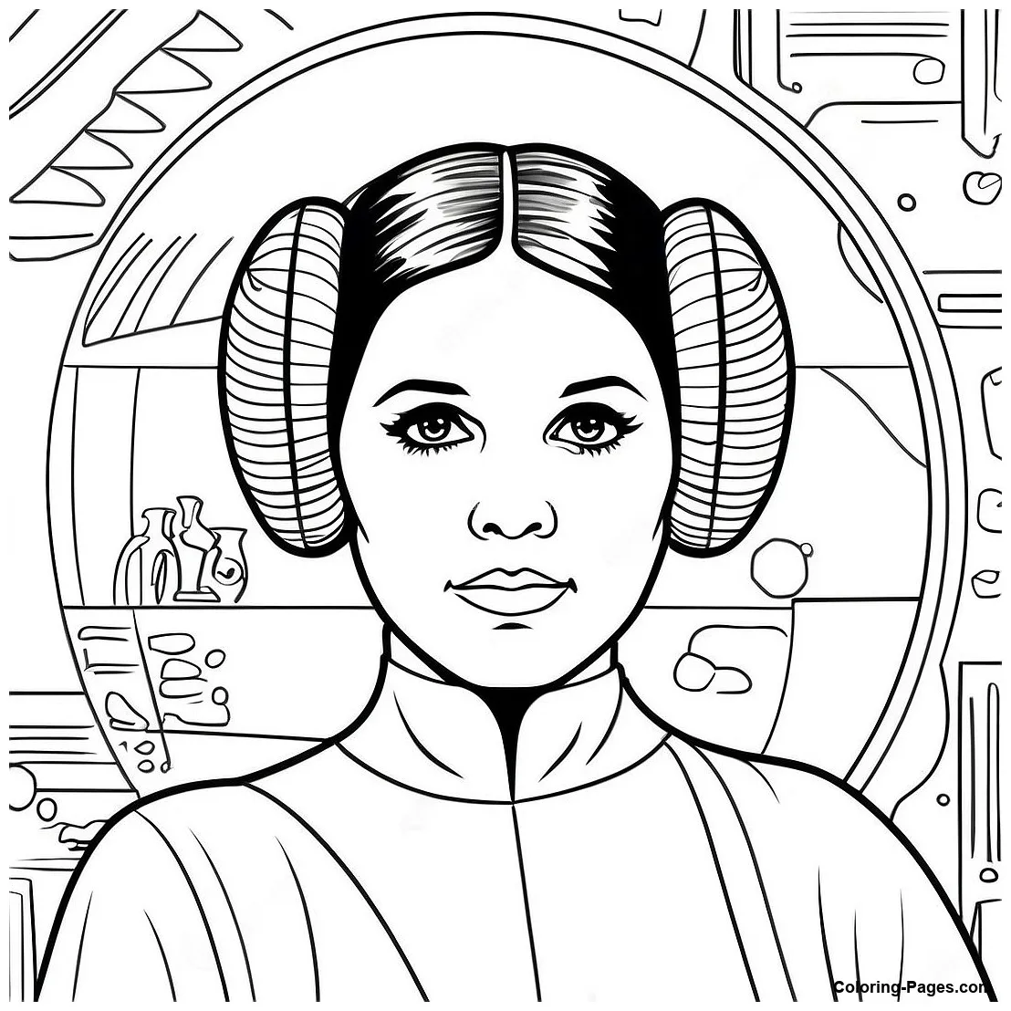 Princess Leia Coloring Page | Coloring-Pages.com