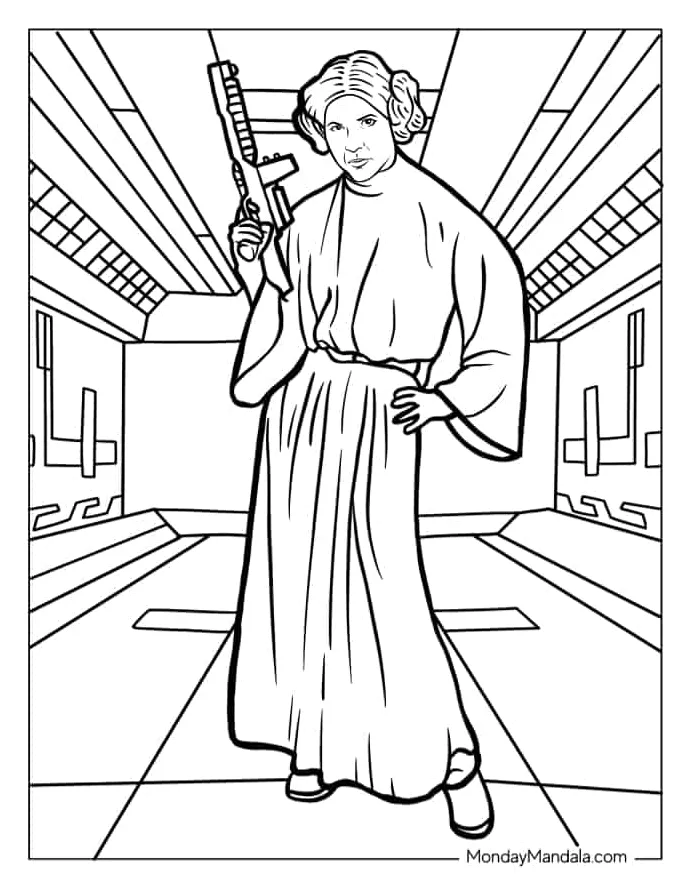 Star Wars Coloring Pages Princess Leia Coloring Pages