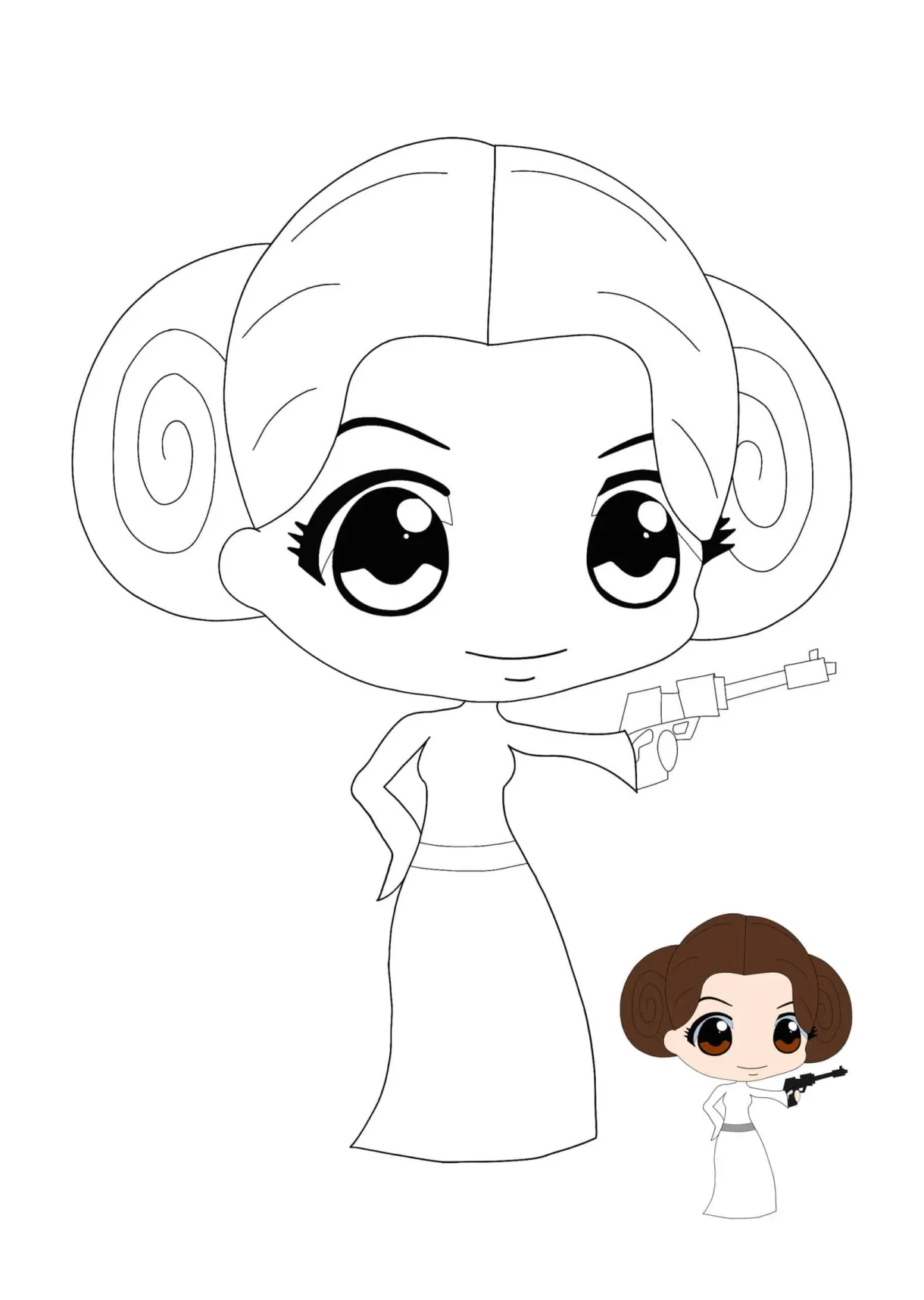 Princess Leia Coloring Pages - 2 Free Coloring Sheets (2021)