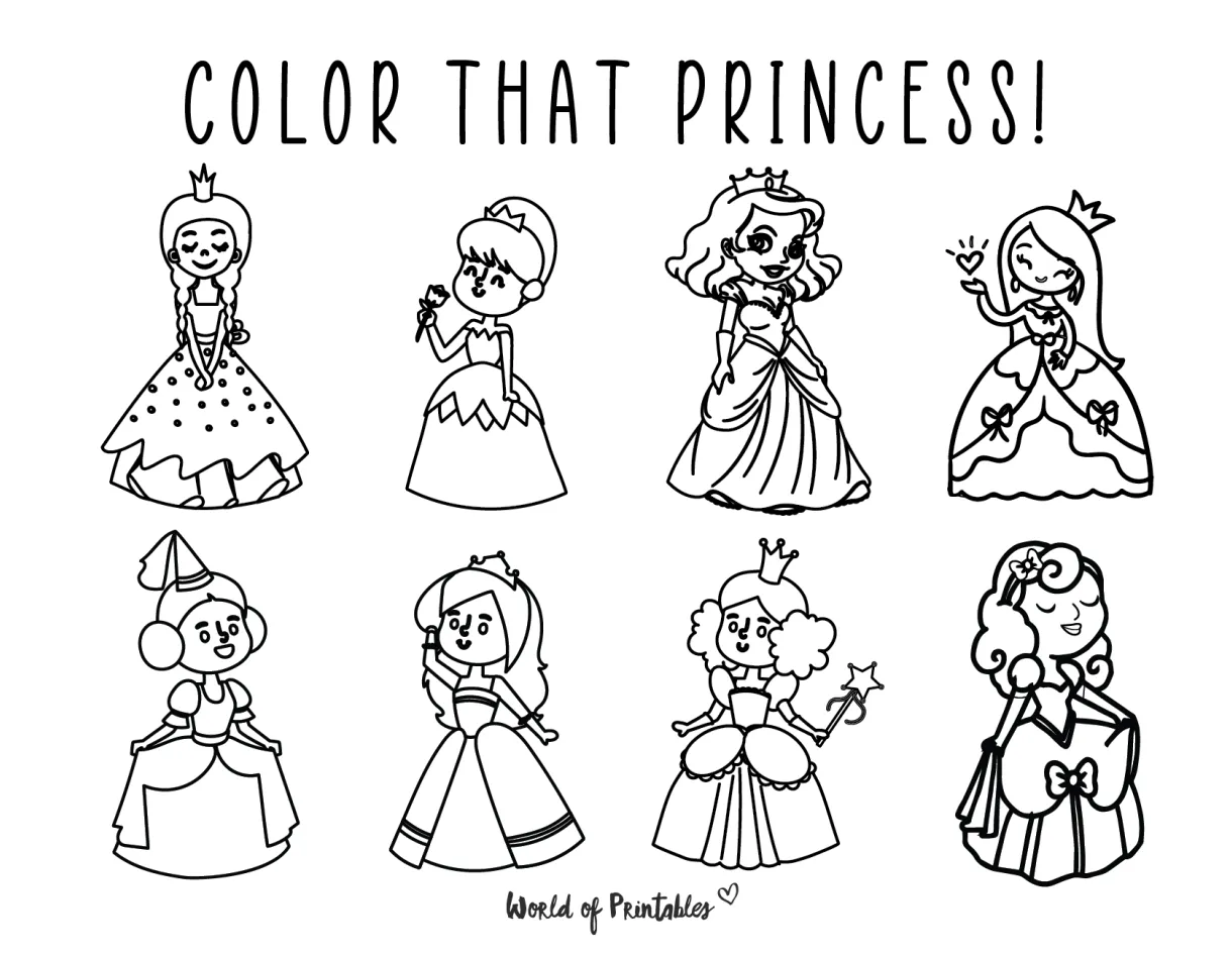 50+ best princess coloring pages free printables for kids world of