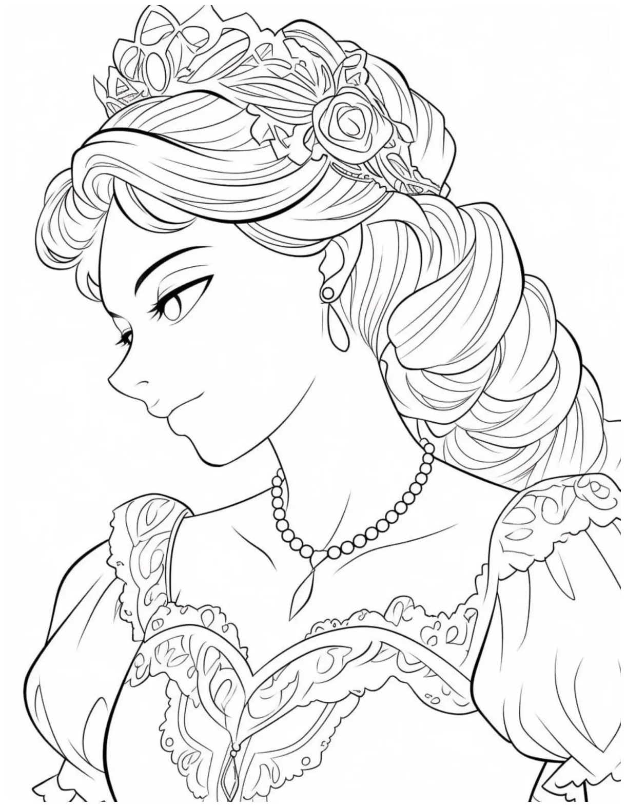 40 gorgeous princess coloring pages for kids and adults printable coloring page