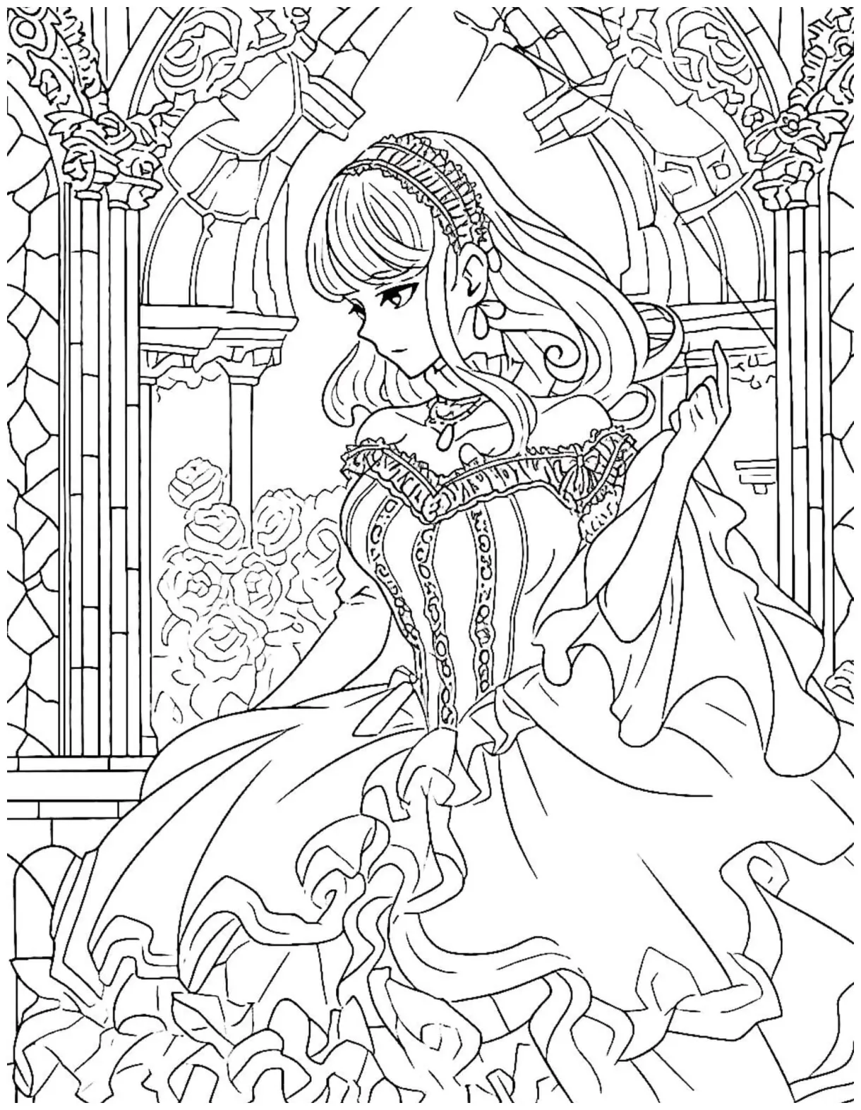 Anime disney princess coloring pages [2025] printable coloring page
