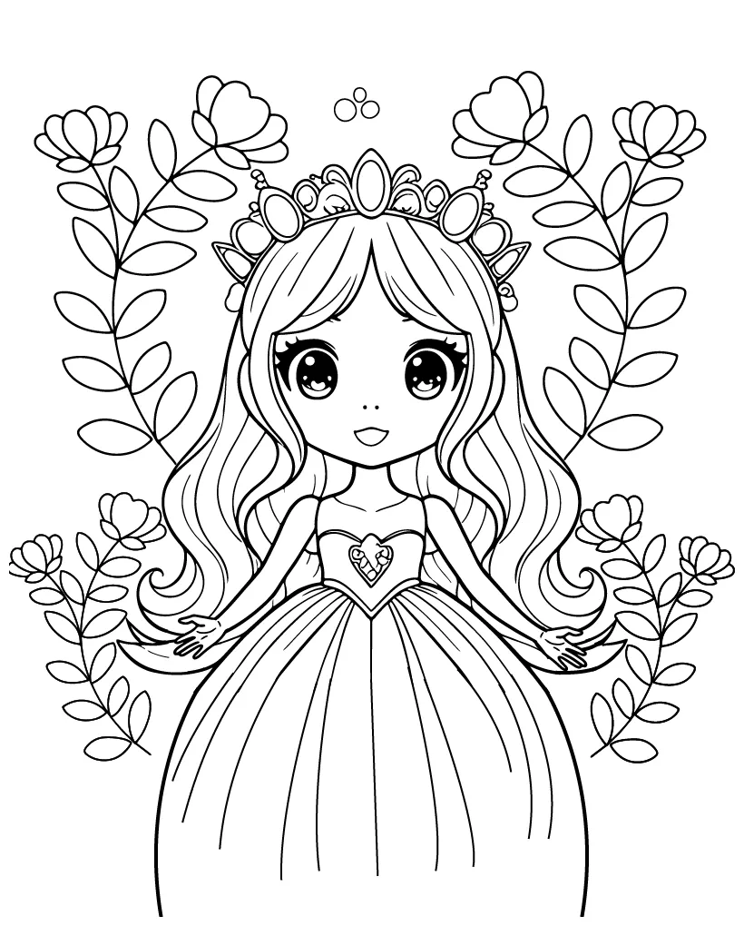 Free princess coloring pages! printable ai gemini printables for everyone