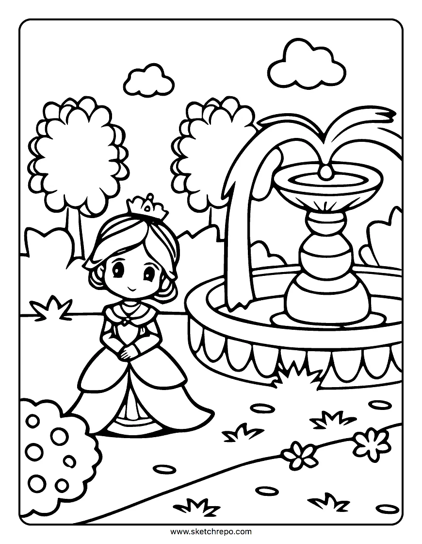 Princess coloring page sketch repo