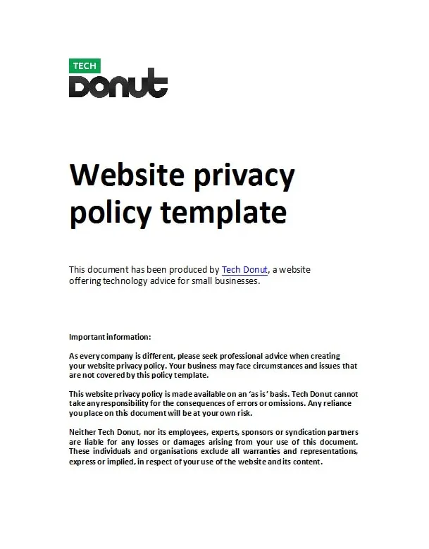 50 Best Privacy Policy Templates [with GDPR] - TemplateArchive