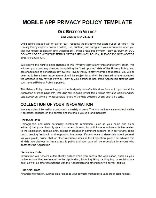 50 Best Privacy Policy Templates [with GDPR] - TemplateArchive