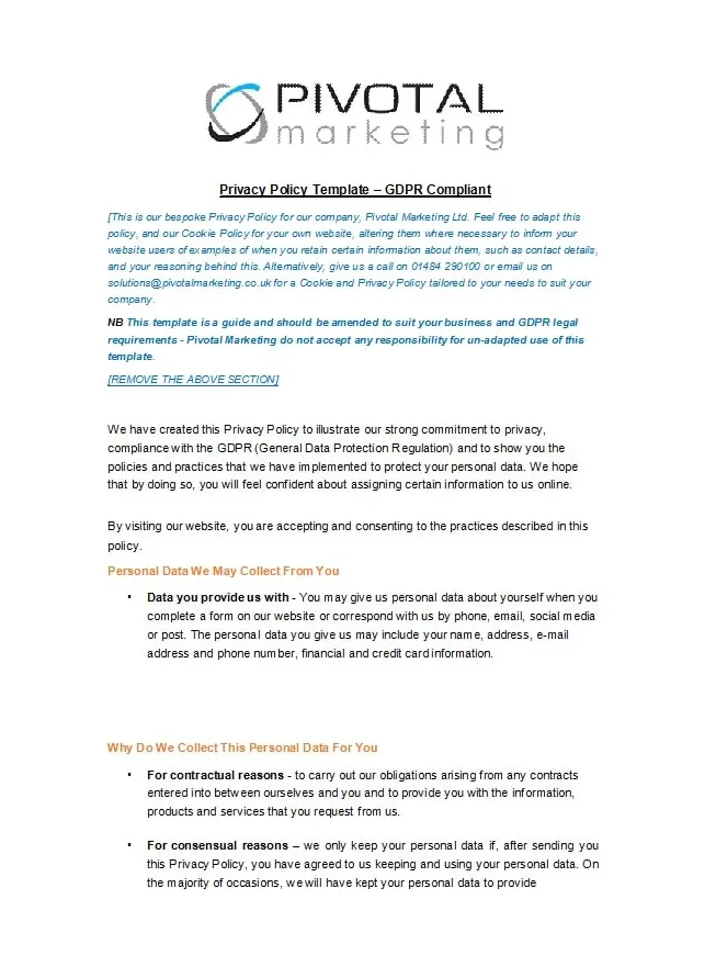 50 Best Privacy Policy Templates [with GDPR] - TemplateArchive
