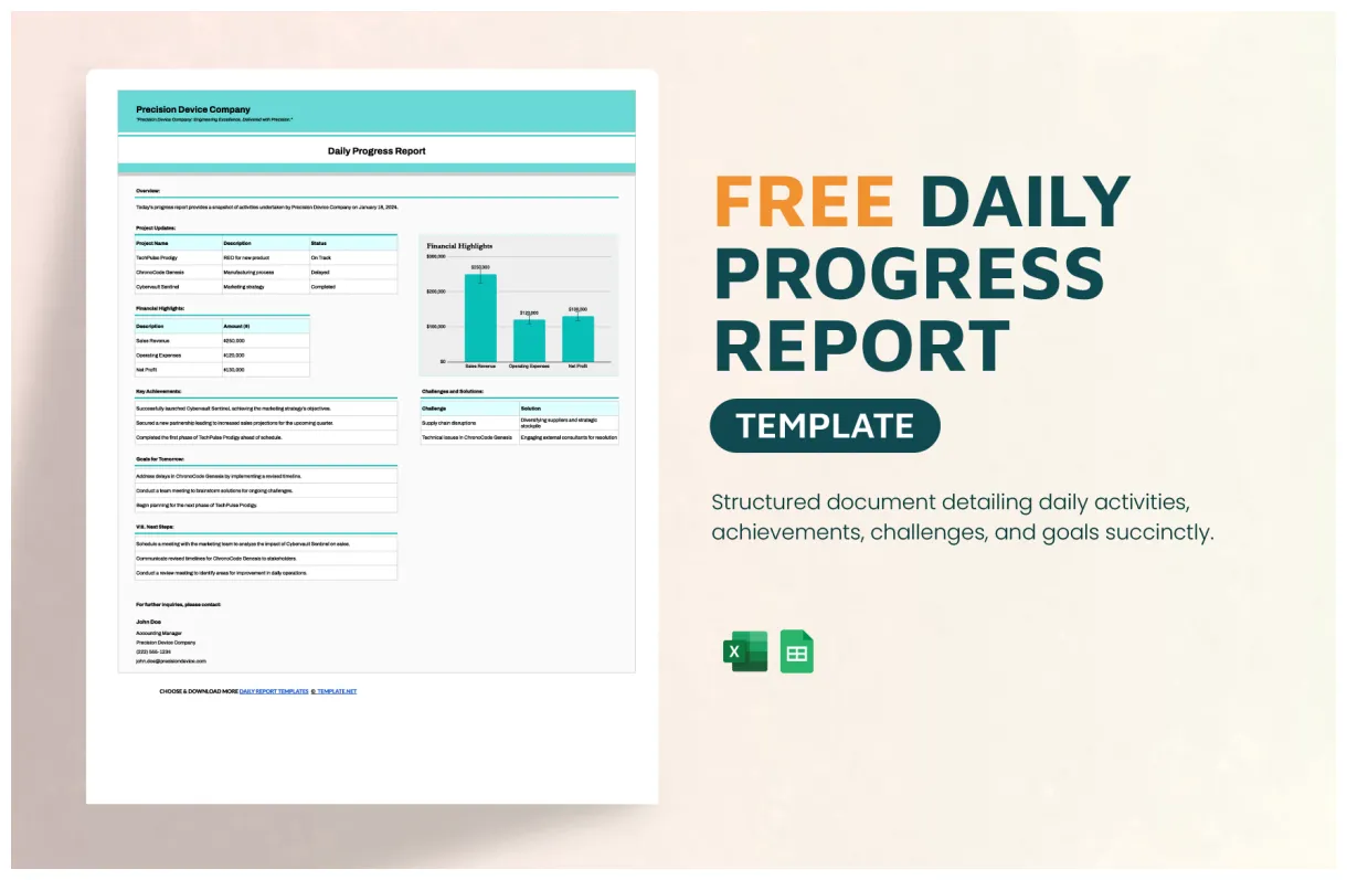In excel, google sheets download template