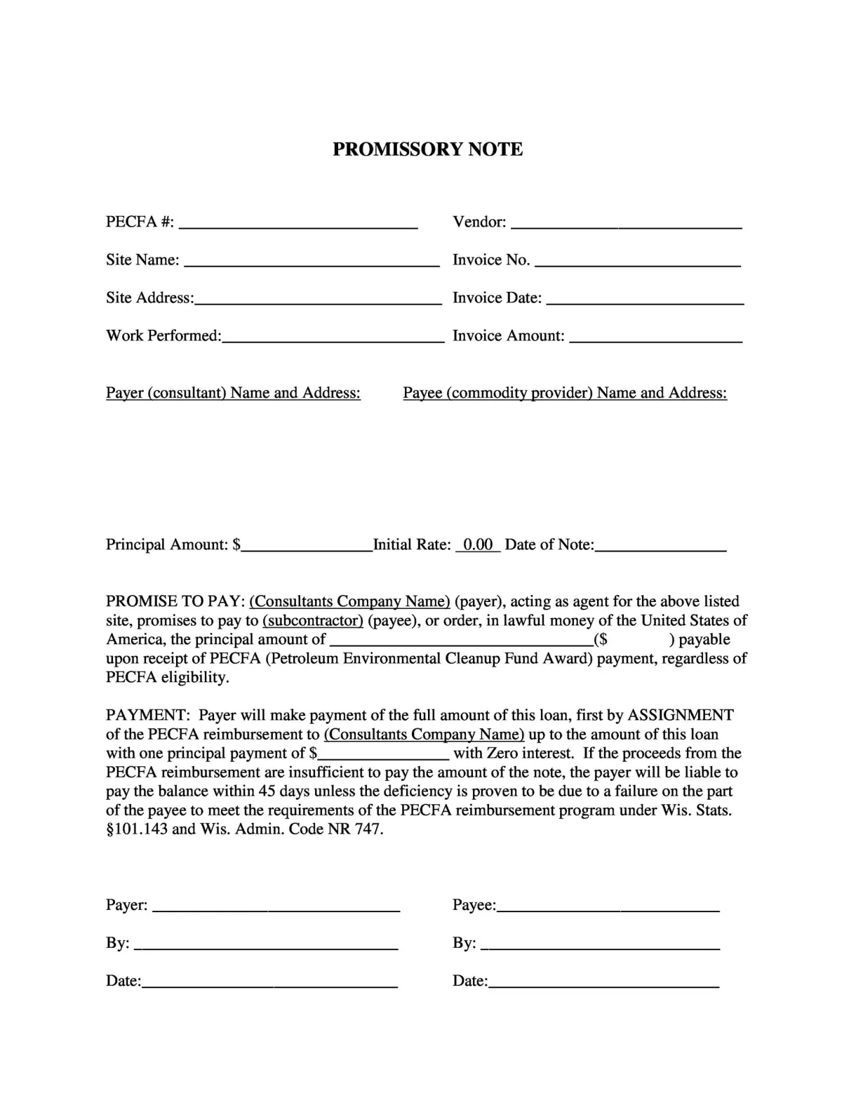 Simple Promissory Note Template - Detrester.com