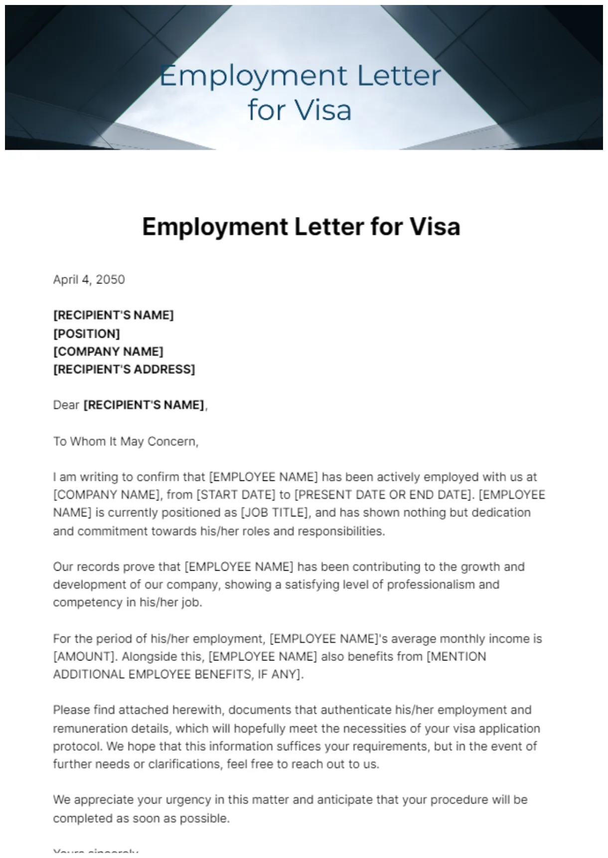 Employee Proof Of Employment Letter For Your Needs Letter Template