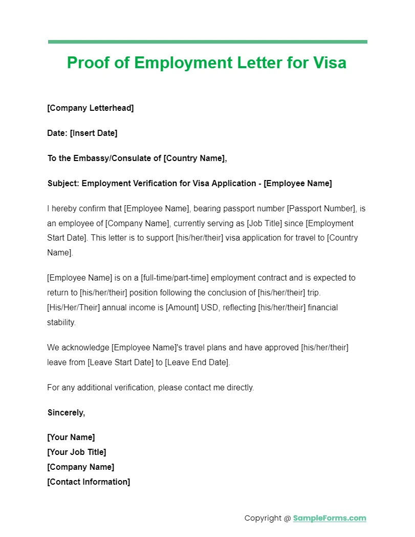 FREE 14+ Proof of Employment Letter Samples, PDF, MS Word, Google Docs