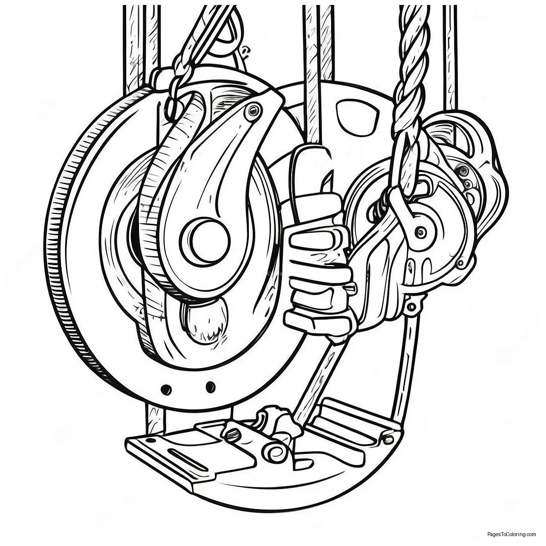 Fun pulley system coloring page 50043-40069