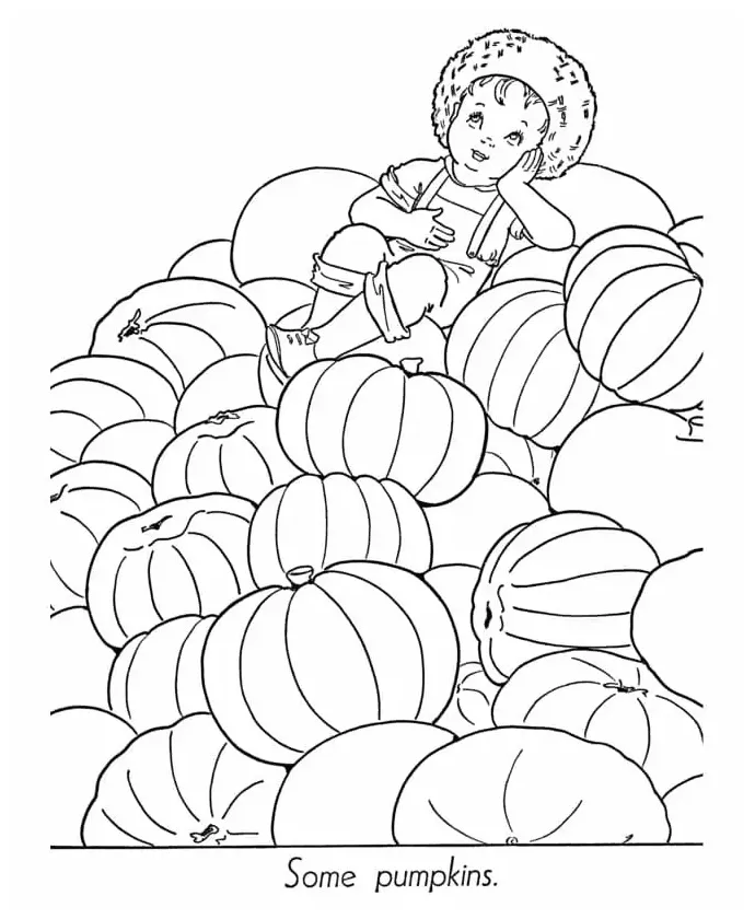 Pumpkin patch coloring page