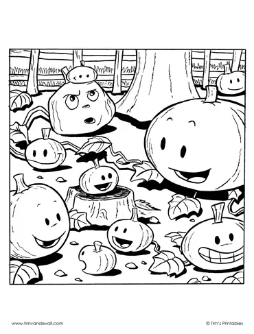 Pumpkin Patch Coloring Page - Tim's Printables