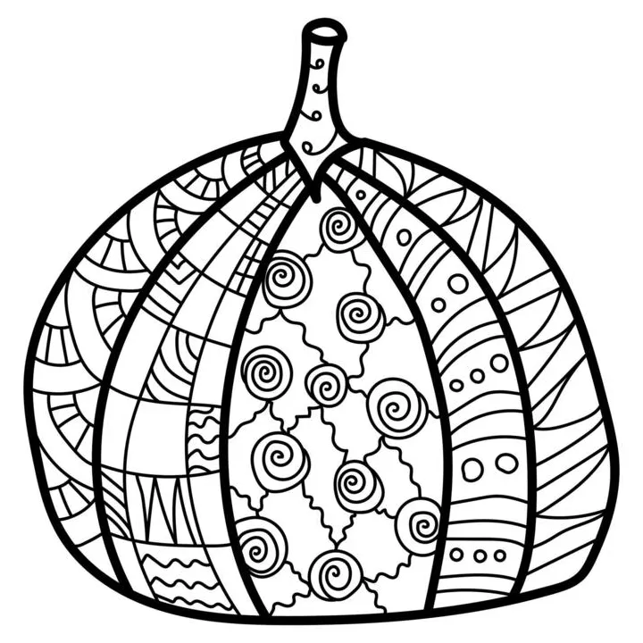 Pumpkin coloring page vector art, icons, and graphics for