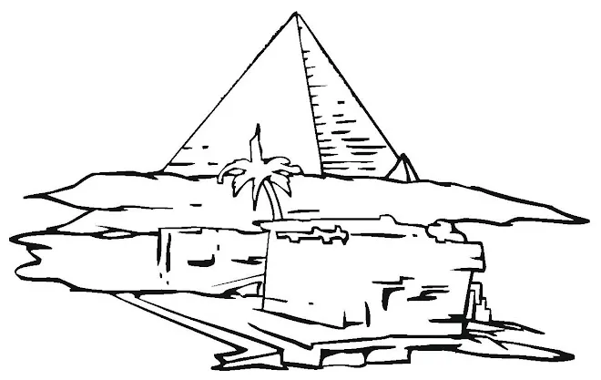 Pyramid coloring page