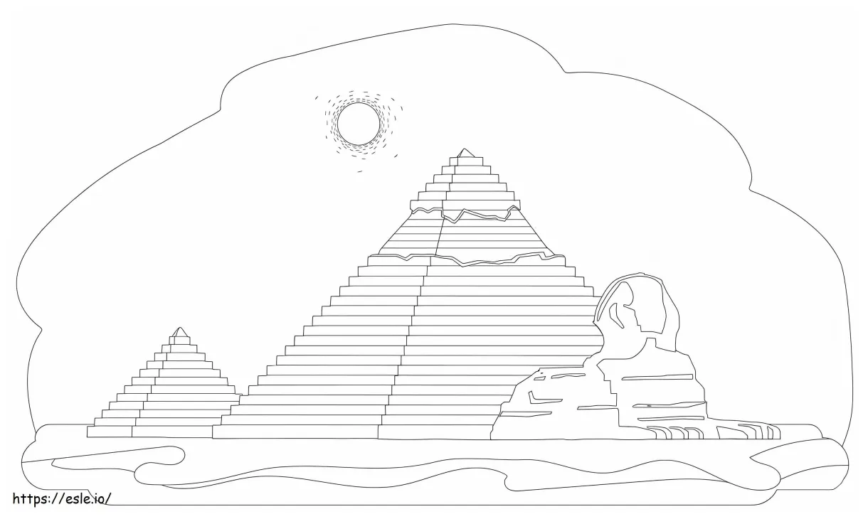 Great pyramid of giza coloring page