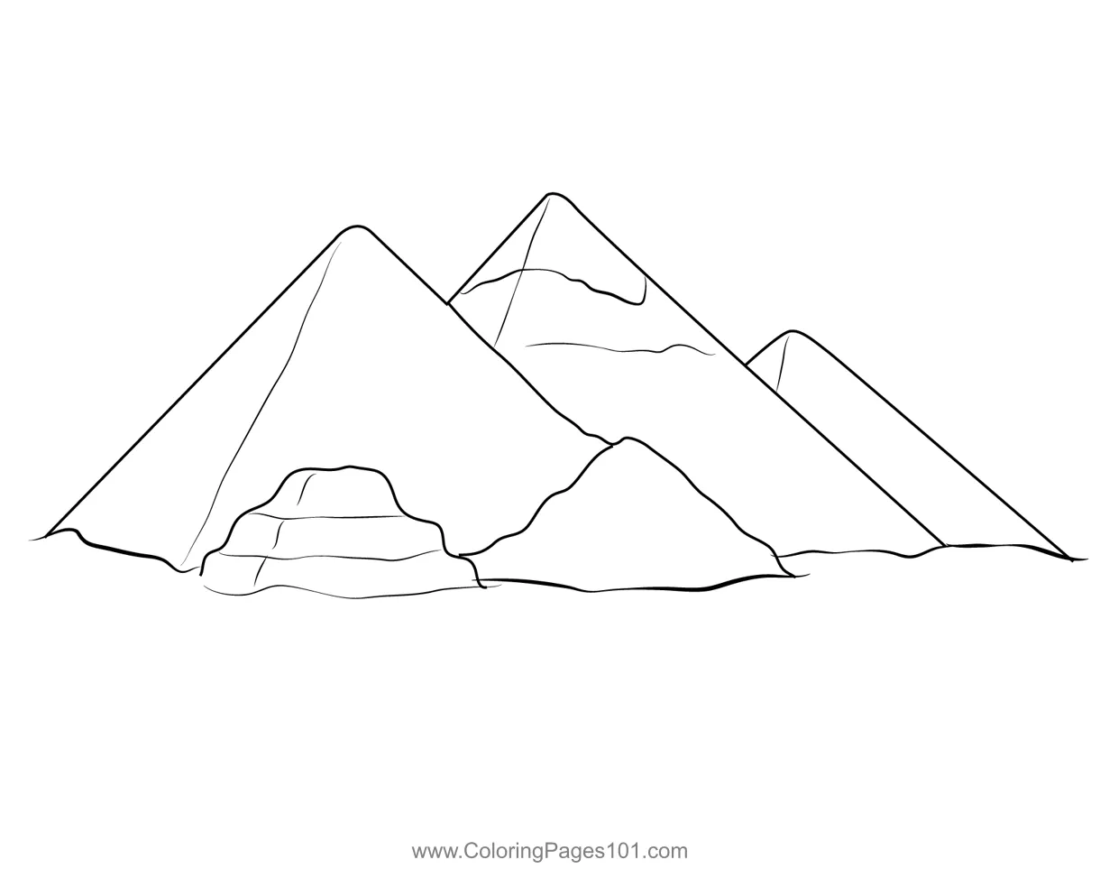 Pyramid 3 coloring page for kids free pyramids printable coloring