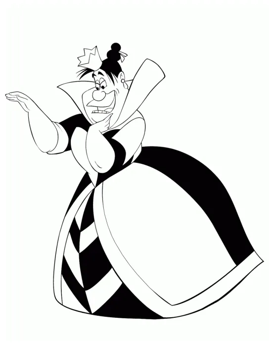 Queen of hearts coloring page