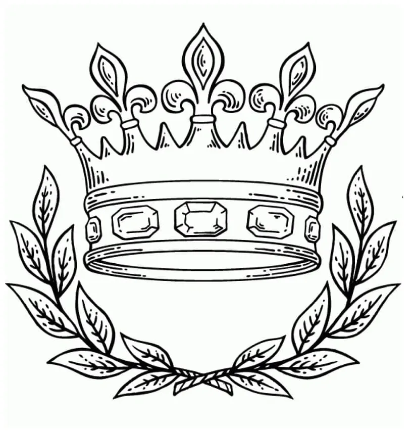 Royal queen crown coloring page download, print or color online for free