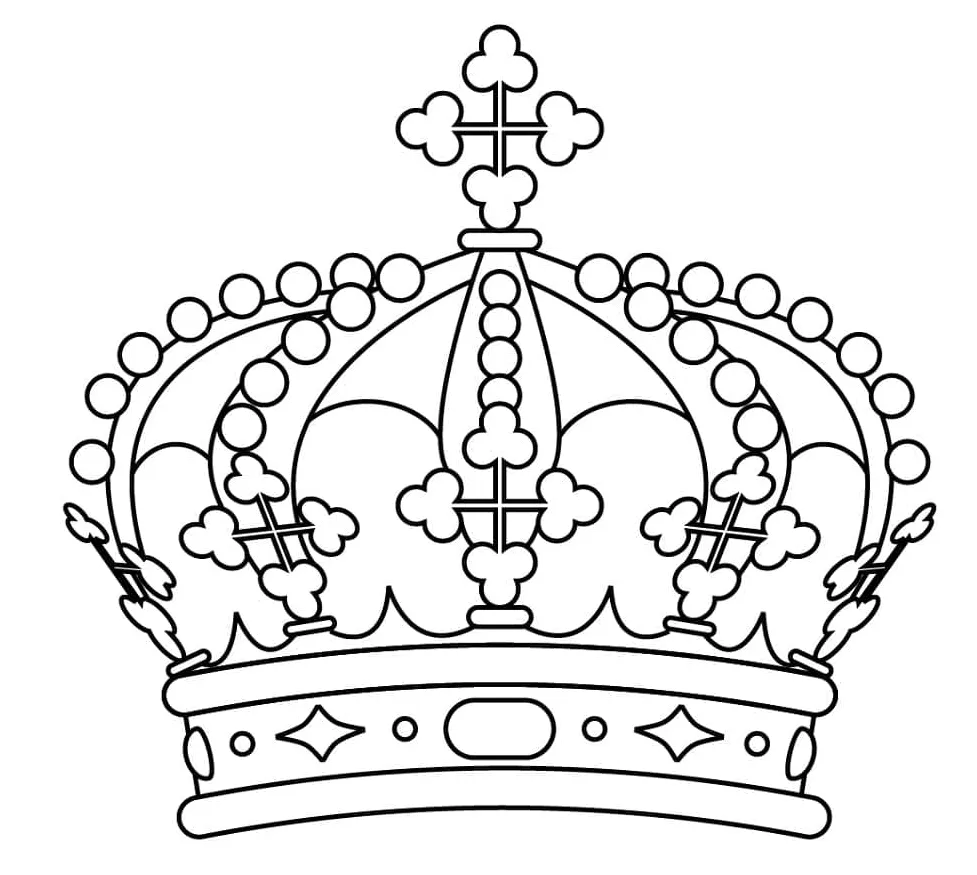 The queen crown coloring page download, print or color online for free
