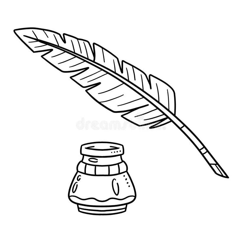 Quill pen coloring page stock illustrations 85 quill pen coloring