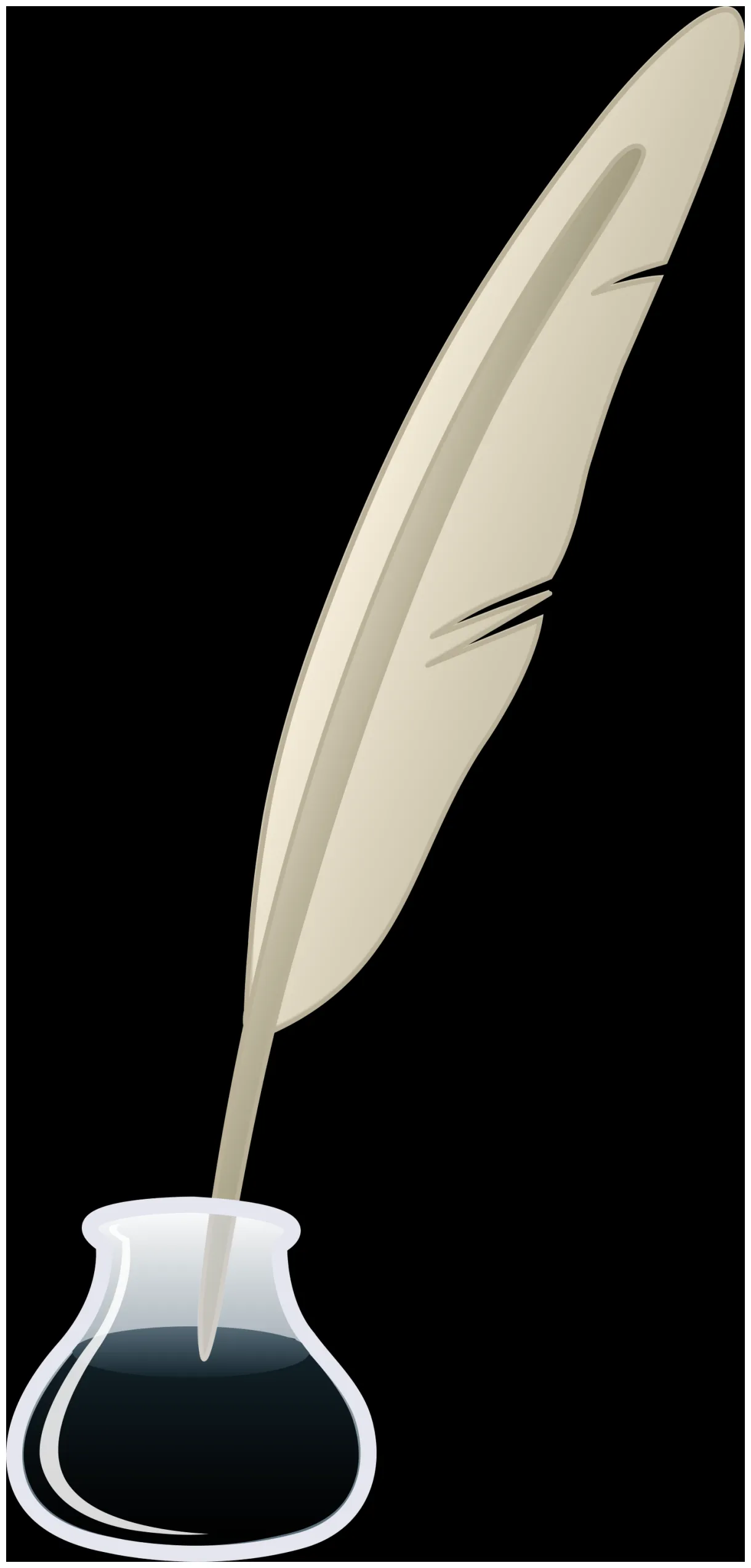 Quill pen and ink bottle free clip art