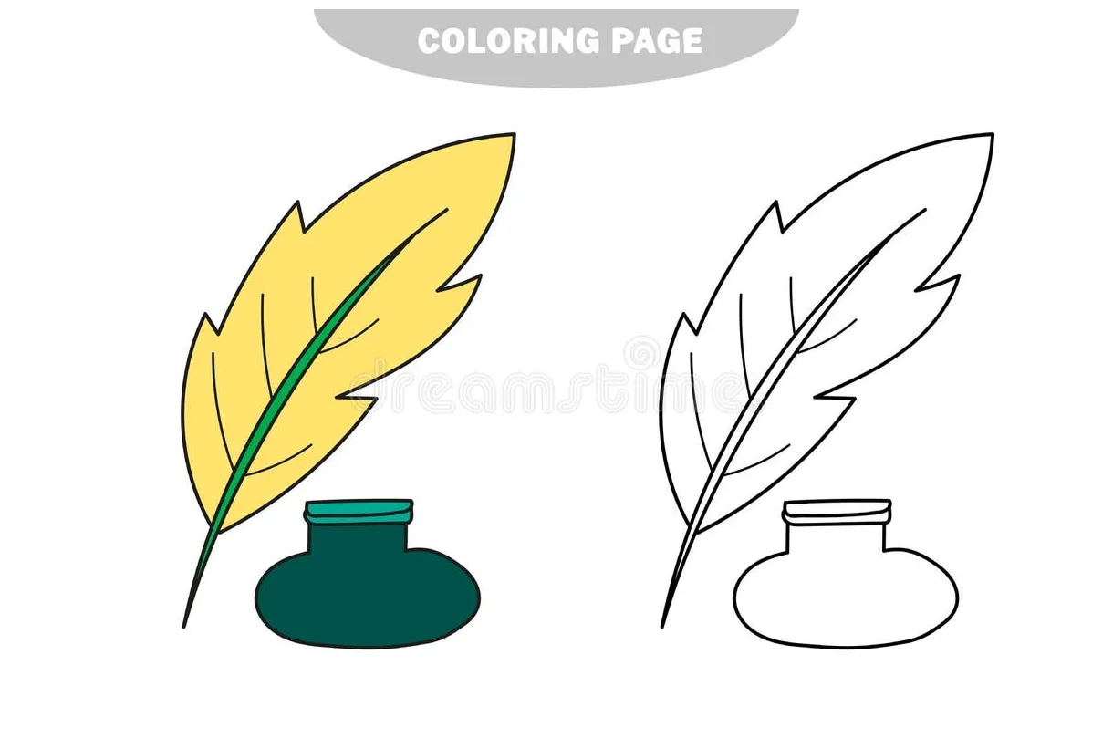 Quill pen coloring page stock illustrations 82 quill pen coloring