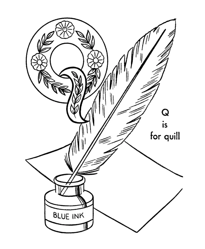 Quill coloring page