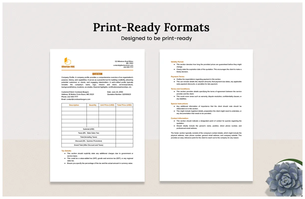Quotation Format Template in Word, PDF, Google Docs, PSD - Download