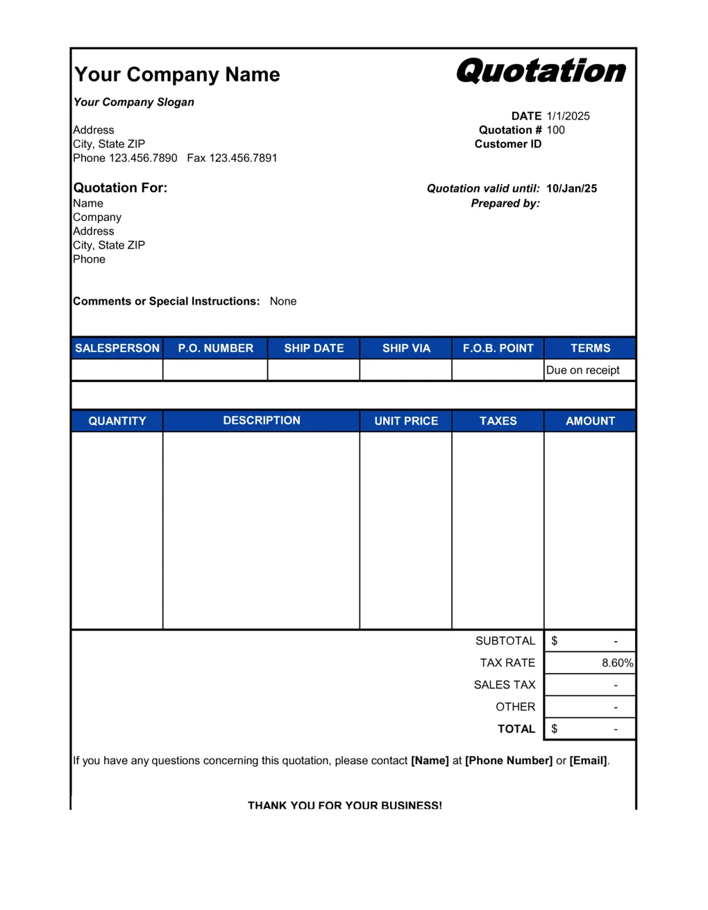 Quotation Format For Printing Work at Abigail Schardt blog