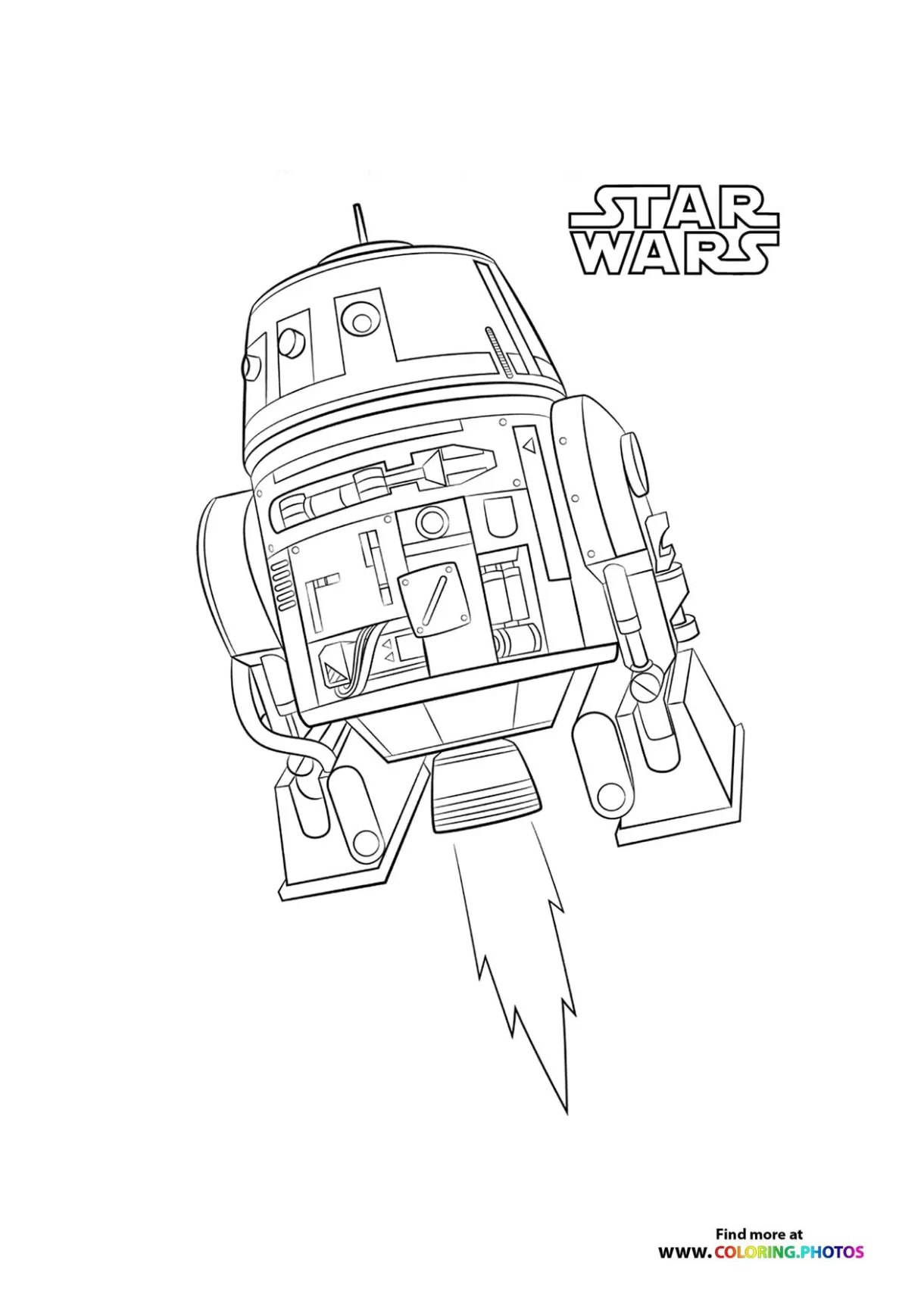 R2 d2 from star wars coloring pages for kids