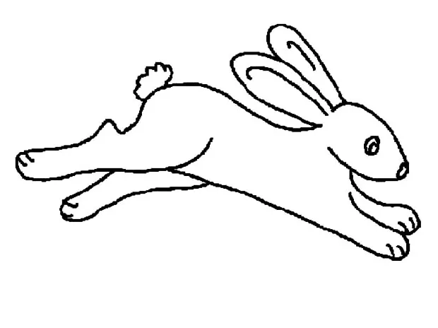 Hopping bunny outline coloring pages kids play color