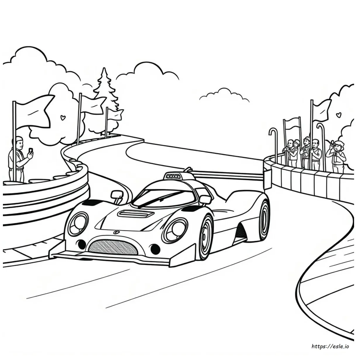 Race car coloring page