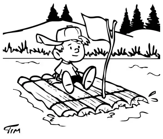 Raft coloring page printable coloring page