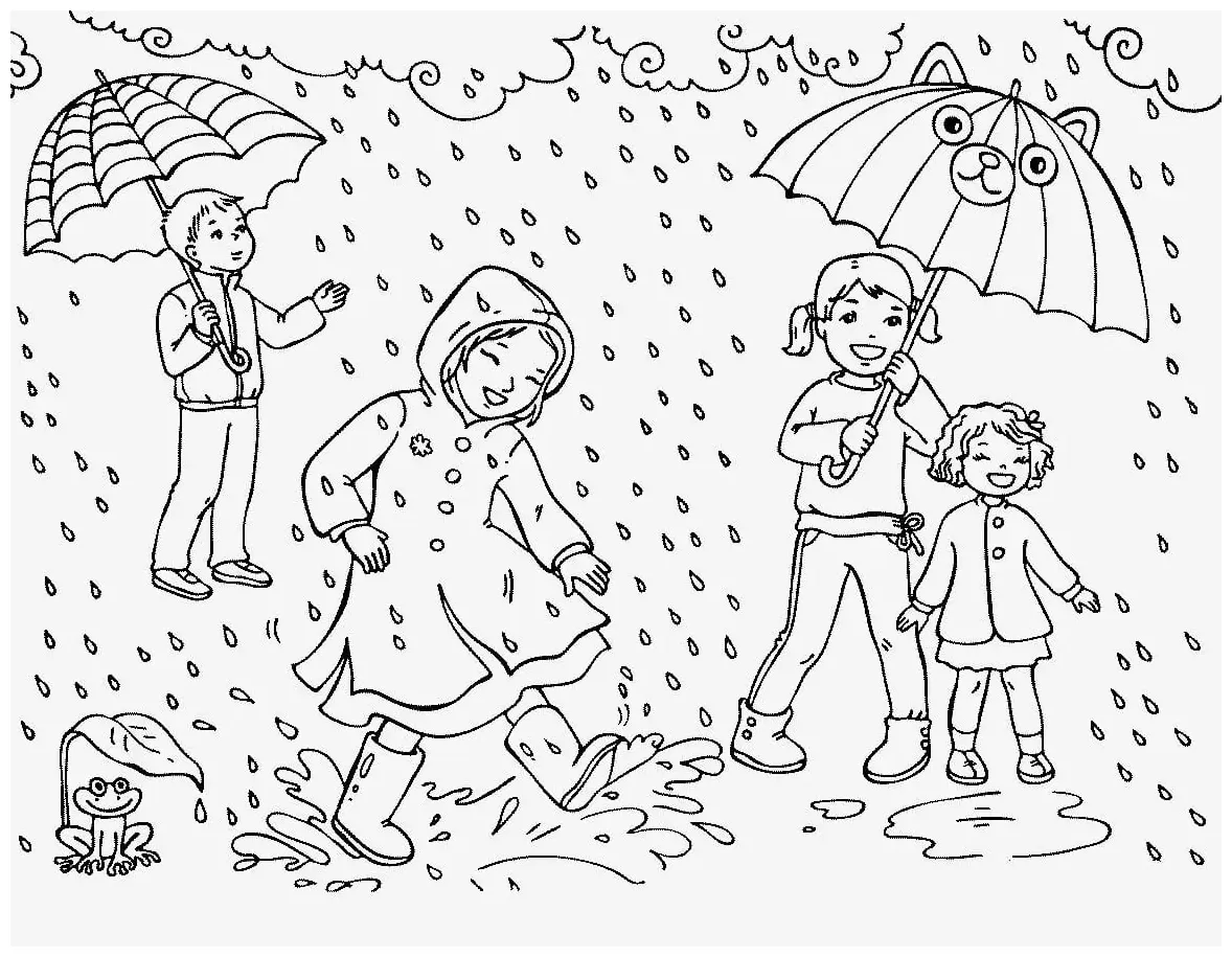 Rain coloring page
