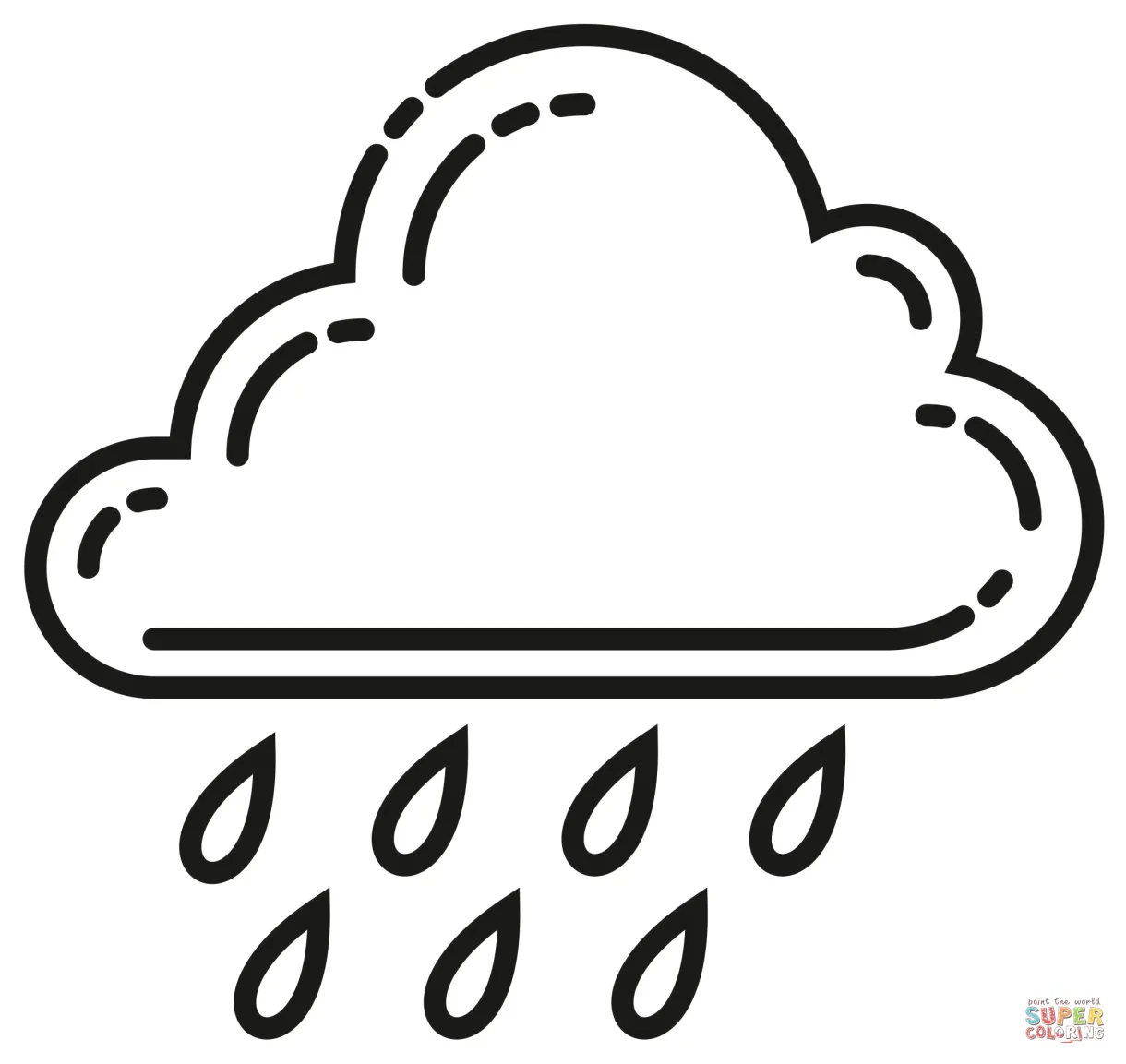 Cloud with free printable coloring pages