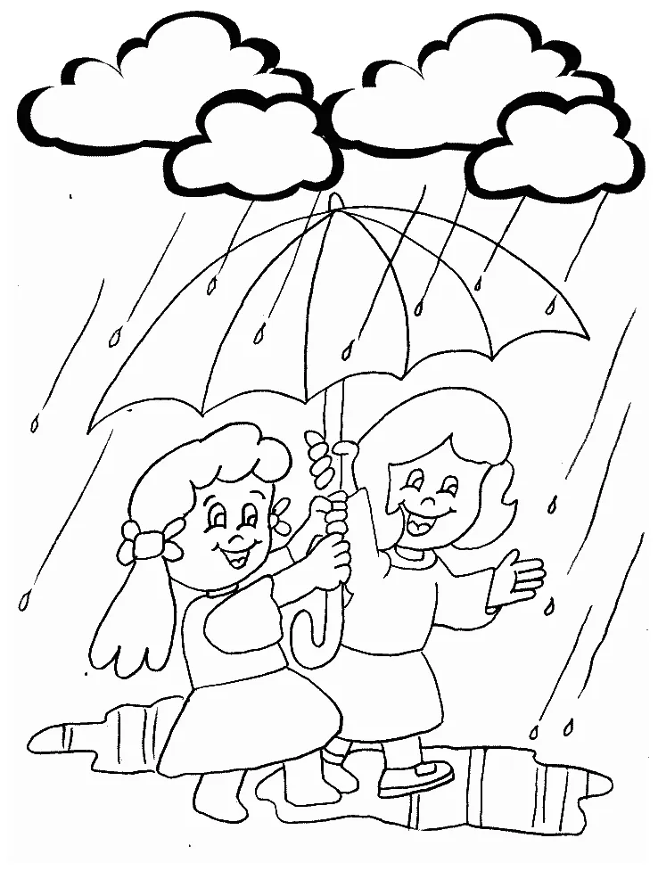 Free coloring page rain, download free coloring page rain png s
