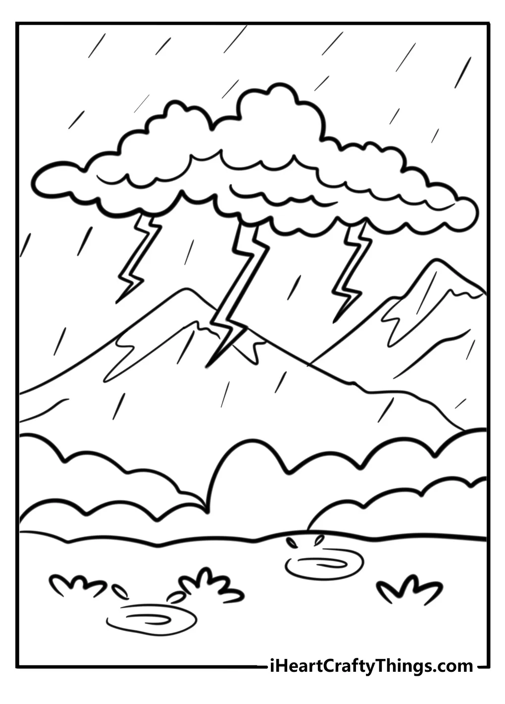 Rainy day coloring page rain printable coloring page