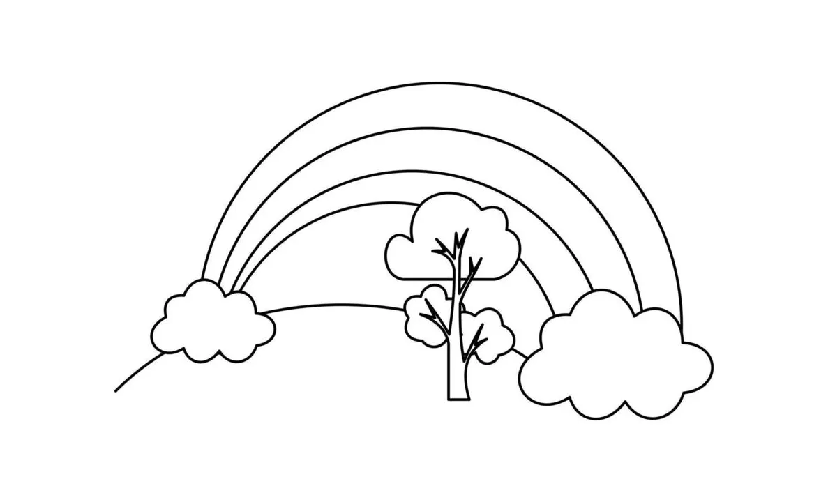 Rainbow coloring page vector art, icons, and graphics for