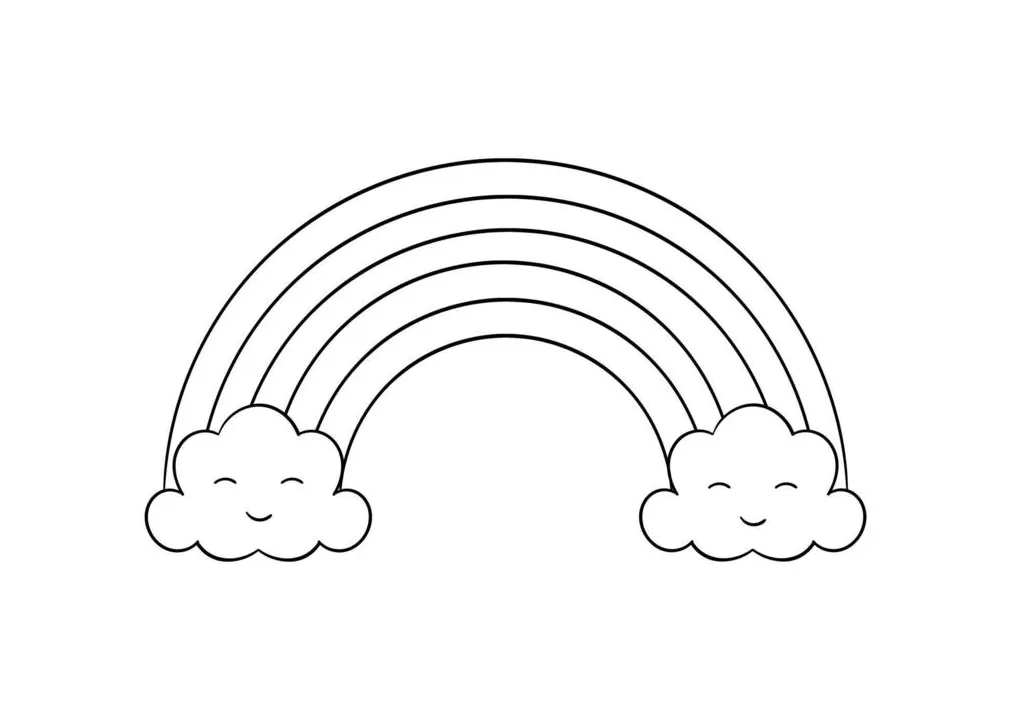 Rainbow coloring page vector art, icons, and graphics for