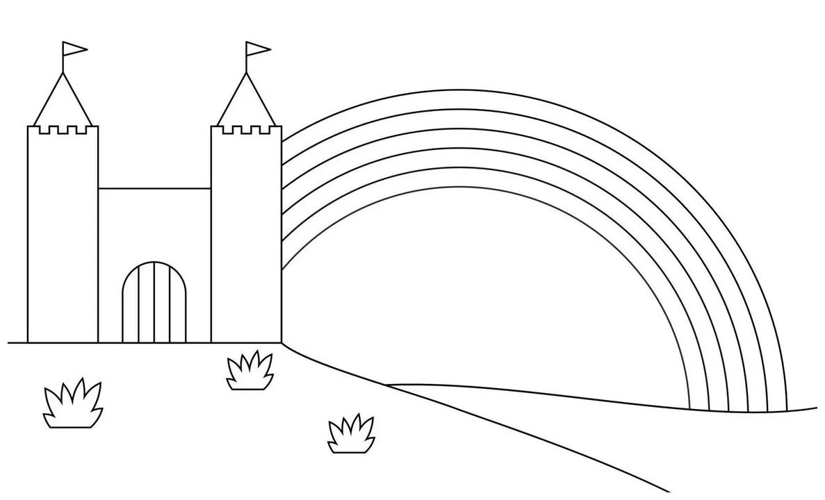 Rainbow coloring page vector art, icons, and graphics for