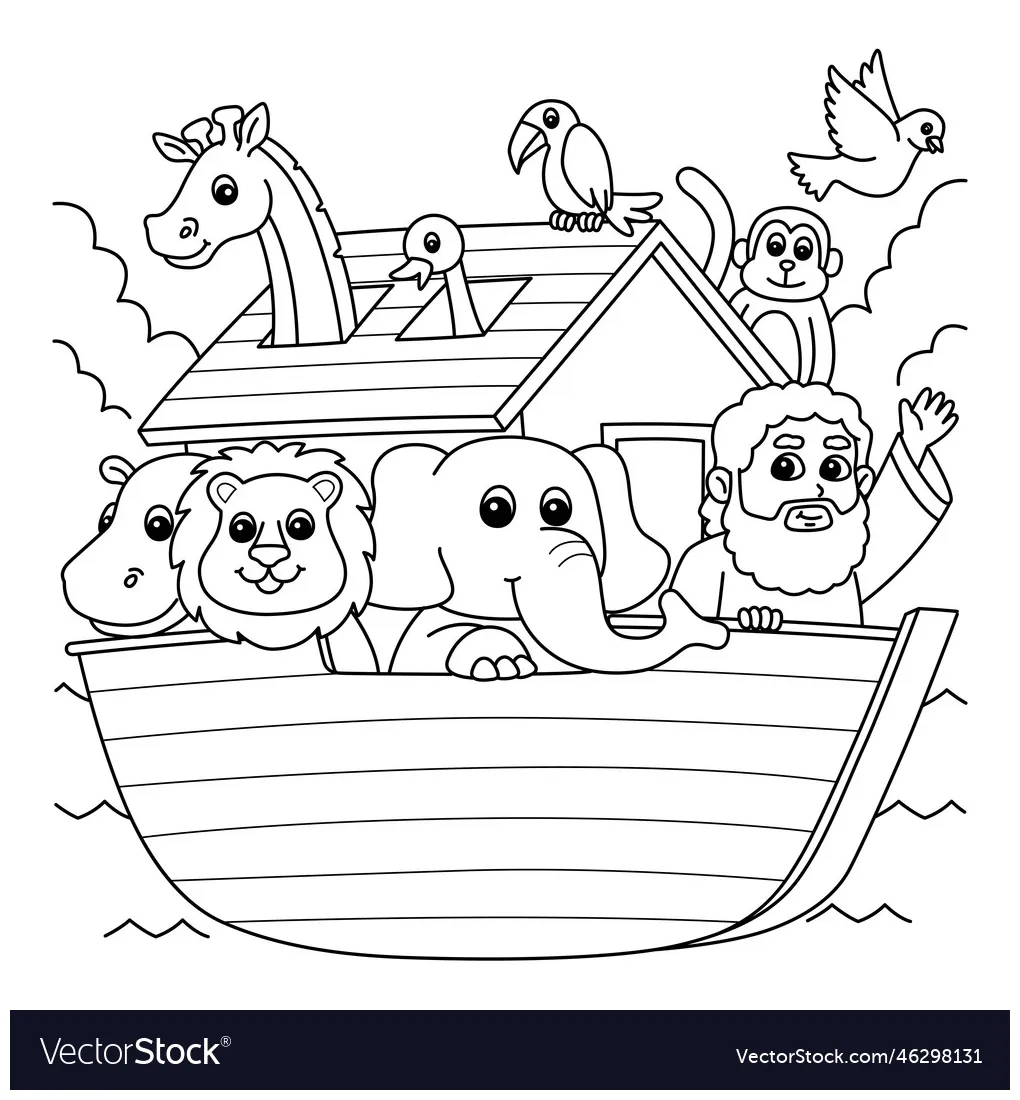 Noahs ark rainbow coloring page