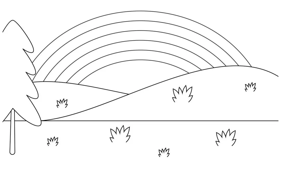 Rainbow coloring page vector art, icons, and graphics for