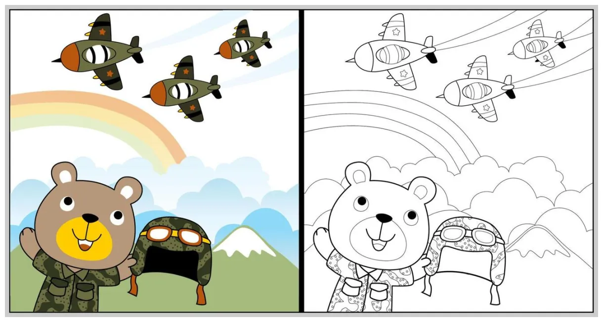 Rainbow coloring page vector art, icons, and graphics for