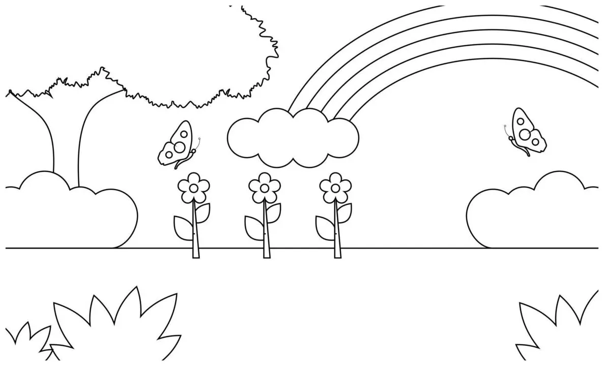 Rainbow Coloring Page Vector Art, Icons, and Graphics for Free Download