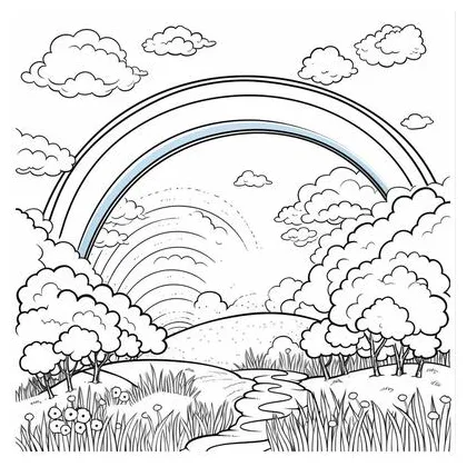Rainbow Coloring Page Stock Photos, Images and Backgrounds for Free
