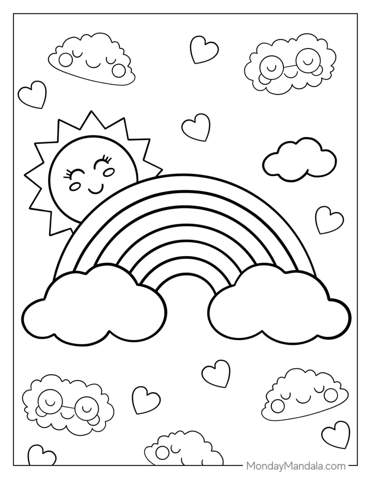 36 Rainbow Coloring Pages (Free PDF Printables) | Star coloring pages
